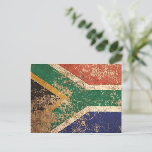 Ruwe  Zuid-Afrikaanse vlag Briefkaart (Staand voorkant)