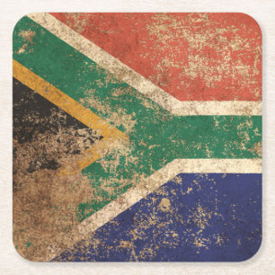 Ruwe Zuid-Afrikaanse vlag Kartonnen Onderzetters