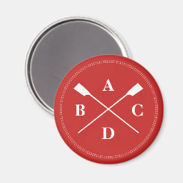 Ruwen initialen oars monogram rood magneet