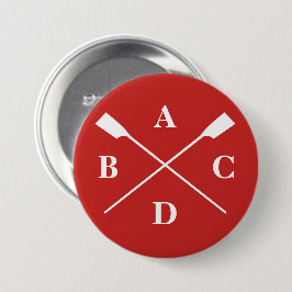Ruwen van de eierstokken monogram rood ronde button 7,6 cm