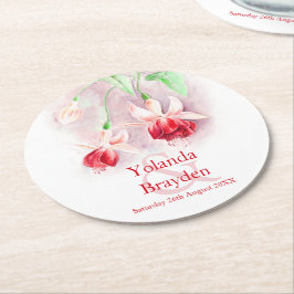 Ruwfuchsia waterverf onderzetters