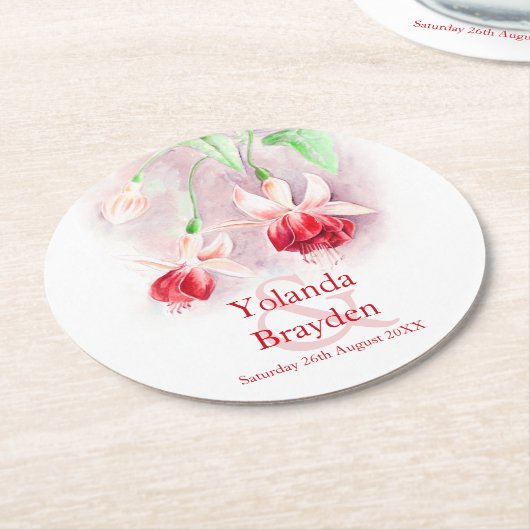 Ruwfuchsia waterverf onderzetters (Gebogen)