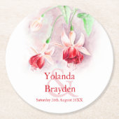 Ruwfuchsia waterverf onderzetters (Voorkant)