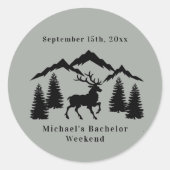 Ruwgrijze bokjacht Bachelor-weekend Ronde Sticker (Voorkant)