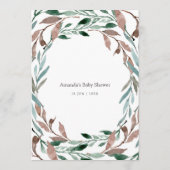 Ruwgroene Winter Baby Shower Moeder Advies (Achterkant)