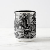 Ruwhals van het Texas olieveld Tweekleurige Koffiemok (Center)