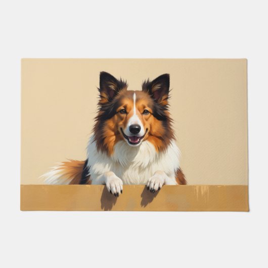 Ruwharige Collie deurmat kunst (Voorkant)
