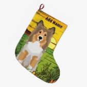 Ruwharige Collie Grote Kerstsok (Voorkant (Hangend))