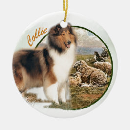 Ruwharige Collie Hoeder van de Schapen Keramisch Ornament