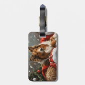 Ruwharige Collie Hond Kerst Feestelijk Bagagelabel (Achterkant verticaal)