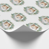 Ruwharige Collie Kerstkrans Festieve Pup Cadeaupapier (Hoek)