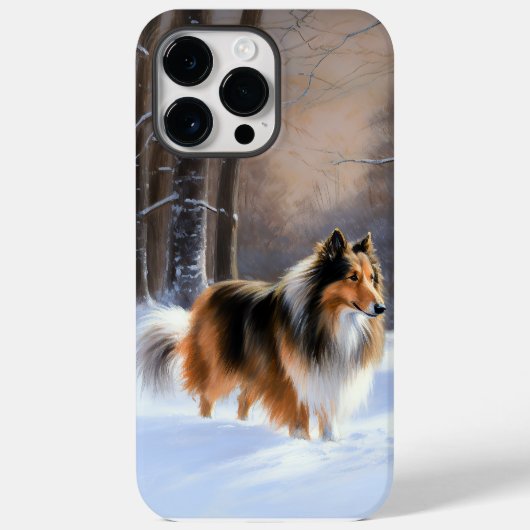 Ruwharige Collie Let It Snow Kerstmis Case-Mate iPhone Case (Achterkant)
