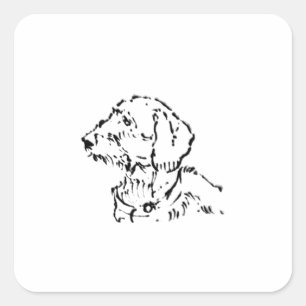 Ruwharige Dachshond Vierkante Sticker
