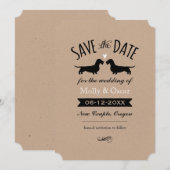 Ruwharige Dachshonden Huwelijk Opslaan de Datum Save The Date (Voorkant / Achterkant)