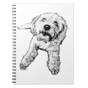 Ruwharige Hond Liggend Zwart-Wit Notitieboek