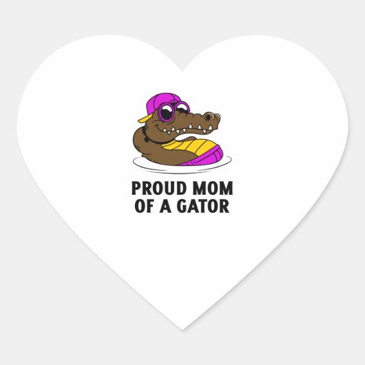 Ruwmam van een gatorkrokodil hart sticker (Voorkant)