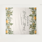 Ruworanje citrus botanische bruids-showerfeest wandkleed (Voorkant (horizontaal))