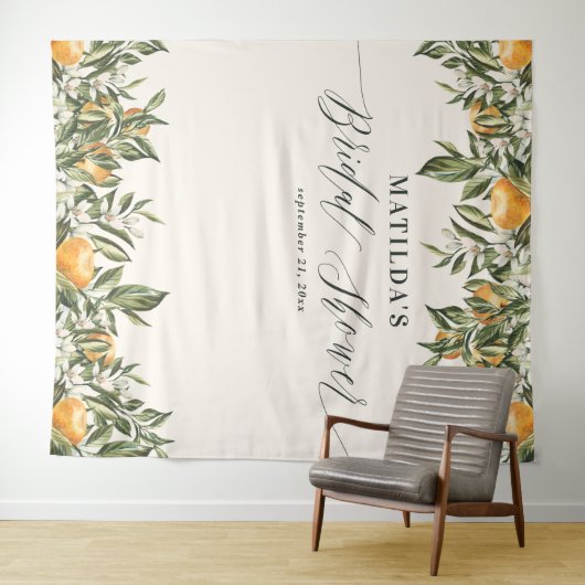 Ruworanje citrus botanische bruidsdouchefeest wandkleed (In Situ (horizontaal))