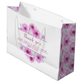 Ruwroze bloemen dank je grote cadeautas