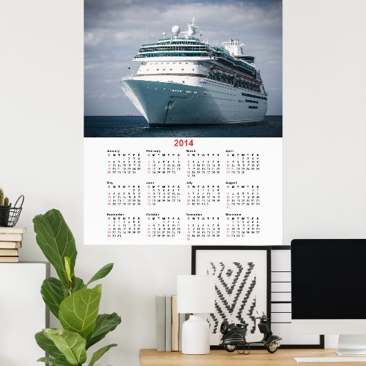 Ruwschip Luxury Ocean Liner 2014 Poster (Thuiskantoor)