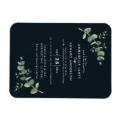 Ruwweg Eucalyptus botanische zwarte moderne Magneet (Horizontaal)