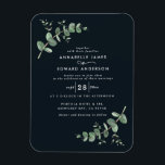 Ruwweg Eucalyptus botanische zwarte moderne Magneet<br><div class="desc">Eucalyptus Greenery blaft moderne,  elegante hedendaagse tuinpartij Wedding magnet uit. Eenvoudig modern botanisch ontwerp. Saaggroene,  marineblauw,  zwarte en witte,  elegante moderne colorwegpakken lente,  zomerse herfst,  herfst en wittertrouwceremonies.</div>