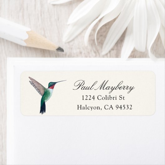 Ruwwerende Hummingbird Return Address Label (Insitu)
