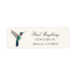 Ruwwerende Hummingbird Return Address Label