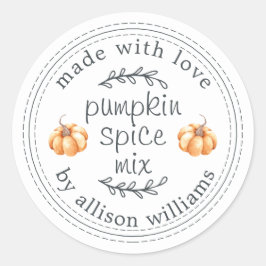 Ruwzelfgemaakte Pompoen Kruidenmix Eenvoudig Ronde Sticker