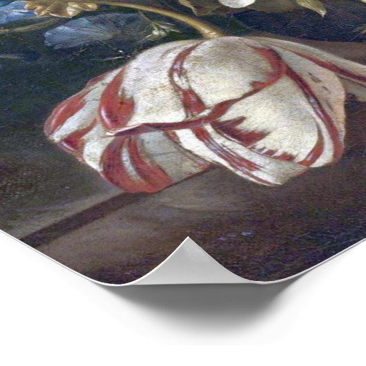 Ruysch - bloem in een glazen vaas poster (Hoek)