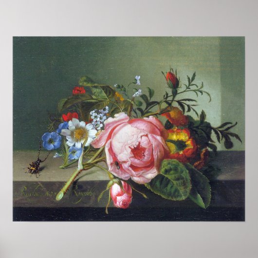 Ruysch - Roos - afdeling Kafer en bee Poster (Voorkant)