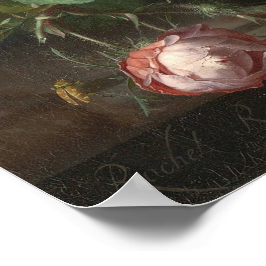 Ruysch - stilstaand leven met bloemen op een marme poster (Hoek)