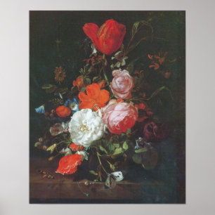 Ruysch - Vaas met bloemen Poster