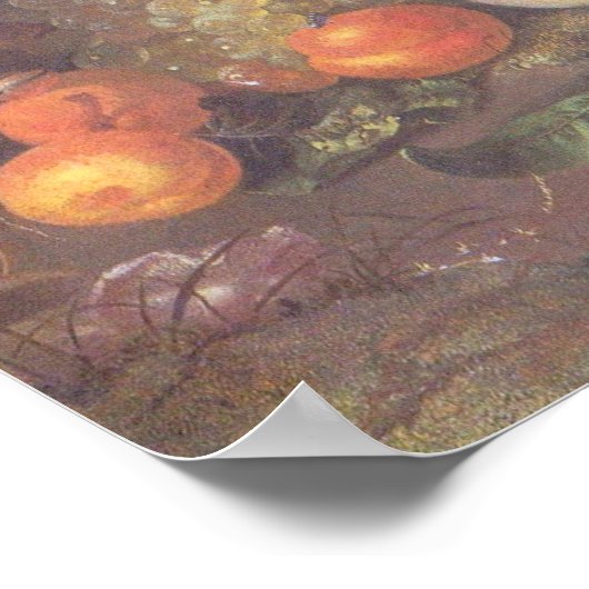 Ruysch - Vruchten, nog steeds leven met een vogeln Poster (Hoek)