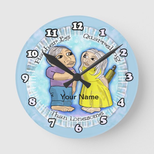 Ruzie of eenzaamheid ronde klok (Voorkant)