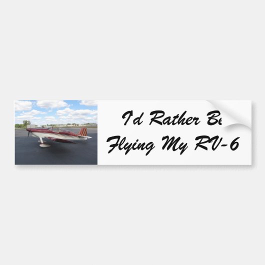 RV-6-Vliegtuig Bumpersticker (Voorkant)