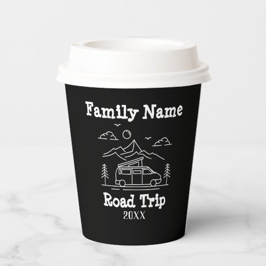 RV - Aangepaste reeks - reisweg Papieren Bekers (Achterkant)