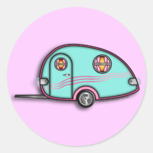 RV-aanhangerscheurtjes met traangas Ronde Sticker