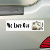 RV-aanhangwagen voor ruitglas Bumpersticker (Op auto)