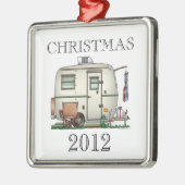 RV-aanhangwagen voor  ruitglas Metalen Ornament (Links)