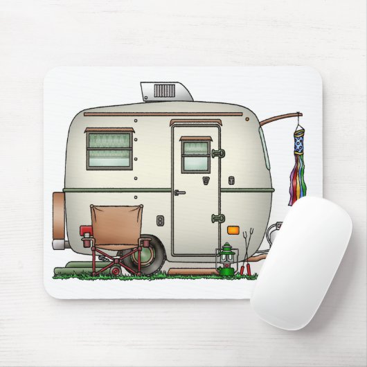 RV-aanhangwagen voor  ruitglas Muismat (Met muis)