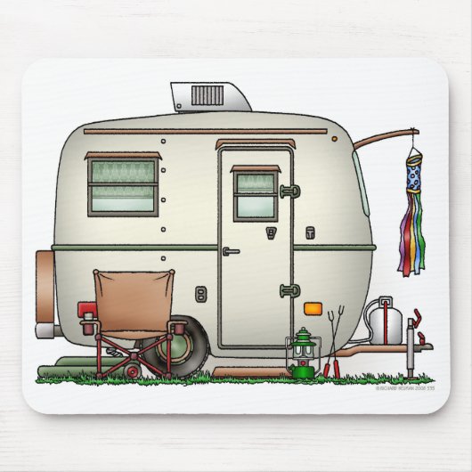 RV-aanhangwagen voor  ruitglas Muismat (Voorkant)