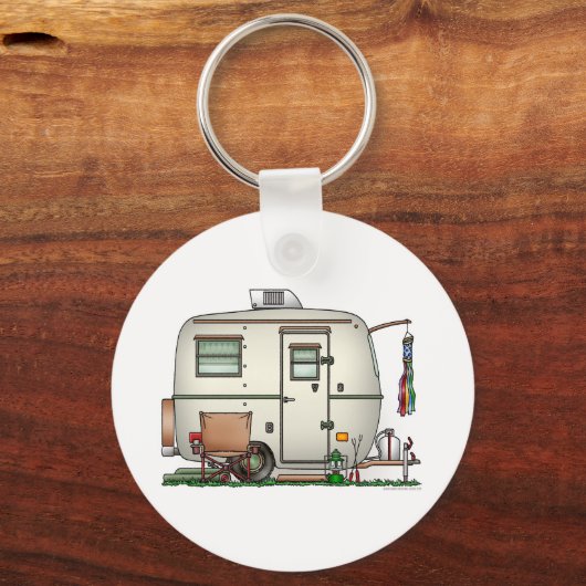 RV-aanhangwagen voor  ruitglas Sleutelhanger (Voorkant)