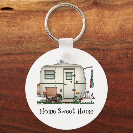 RV-aanhangwagen voor  ruitglas Sleutelhanger (Voorkant)