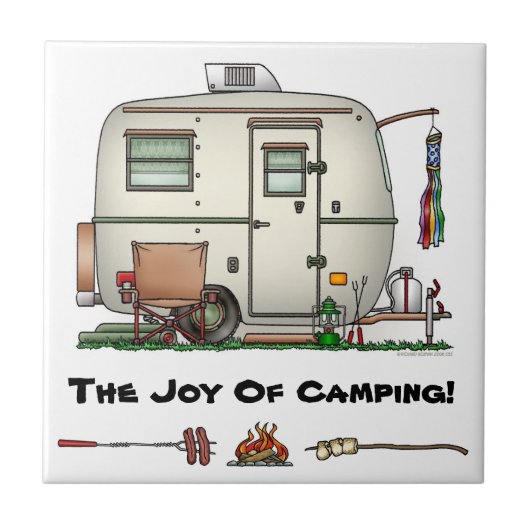 RV-aanhangwagen voor  ruitglas Tegeltje (Voorkant)