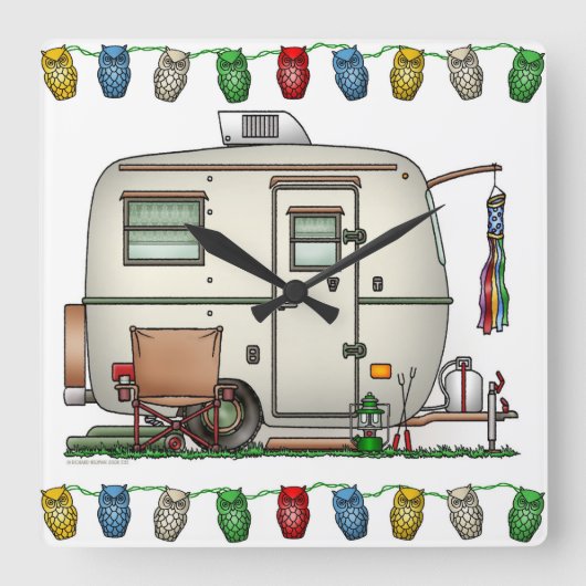 RV-aanhangwagen voor  ruitglas Vierkante Klok (Voorkant)