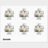 RV-aanhangwagen voor  ruitglas Vierkante Sticker (Vel)