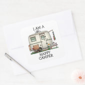 RV-aanhangwagen voor  ruitglas Vierkante Sticker (Envelop)