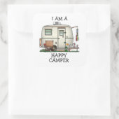 RV-aanhangwagen voor  ruitglas Vierkante Sticker (Tas)