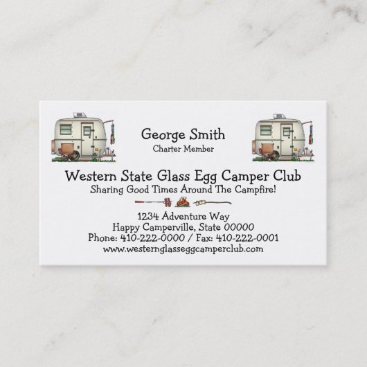 RV-aanhangwagen voor  ruitglas Visitekaartje (Voorkant)